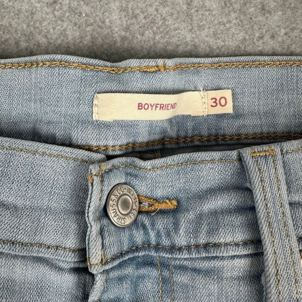 Levi's Boyfriend Jeans Light Wash‎ Womens Size 30x27 Baggy Straight - Picture 4 of 11